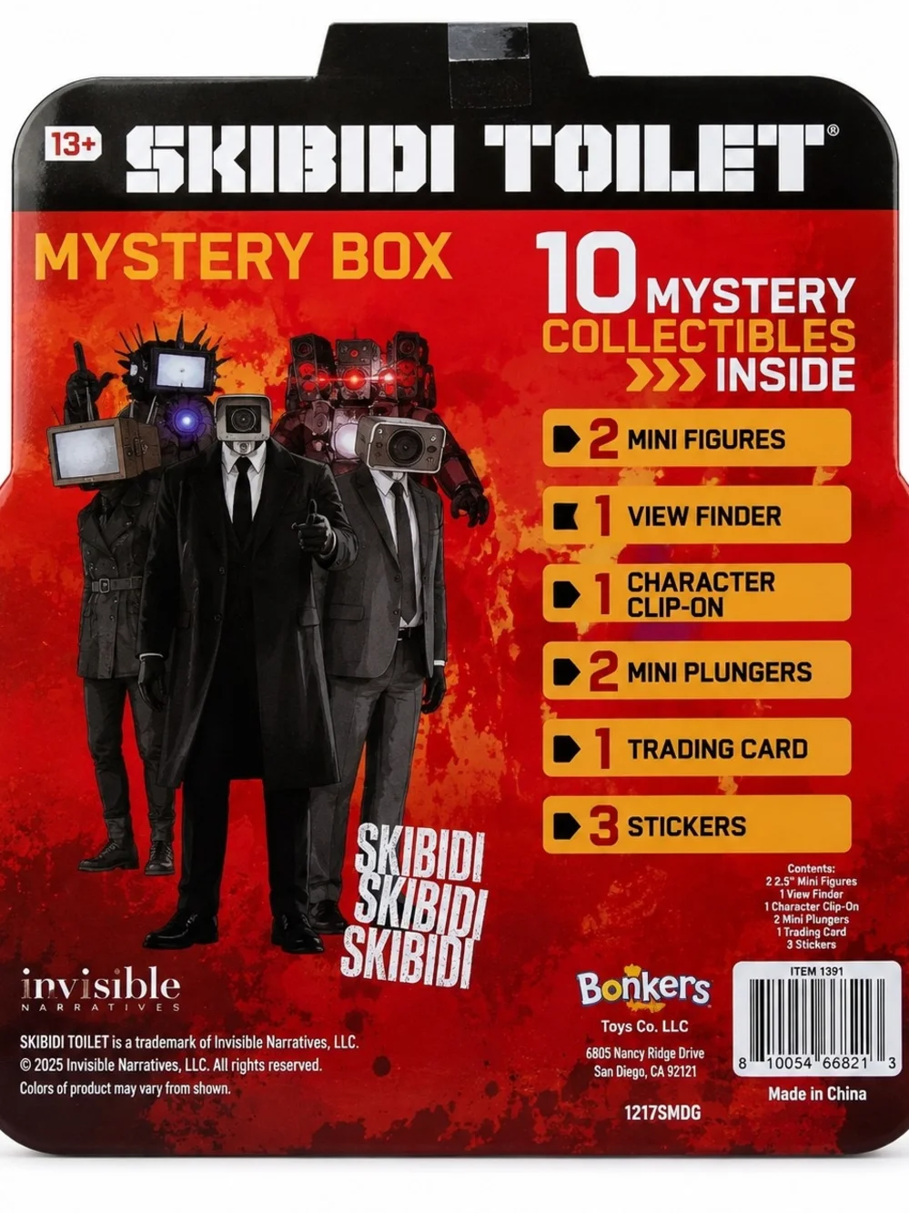 Skibidi Toilet Mystery Box 10 Collectibles Sealed Bonkers Toys 13+